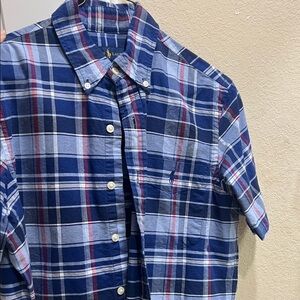 Ralph Lauren Men's Navy and Red Plaid Shirt